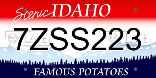 7ZSS223 Idaho License Plate