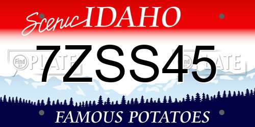 7ZSS45 Idaho License Plate