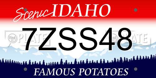7ZSS48 Idaho License Plate
