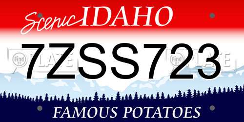 7ZSS723 Idaho License Plate