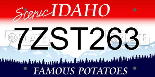 7ZST263 Idaho License Plate