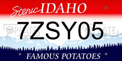 7ZSY05 Idaho License Plate
