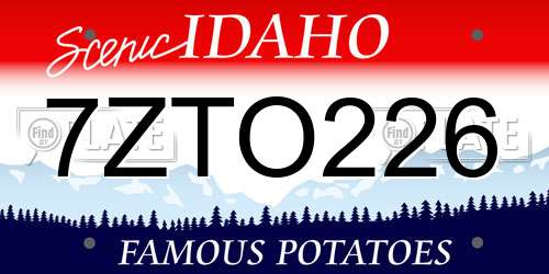 7ZTO226 Idaho License Plate