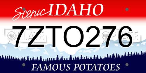 7ZTO276 Idaho License Plate