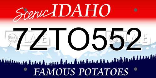 7ZTO552 Idaho License Plate