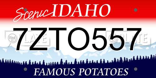 7ZTO557 Idaho License Plate