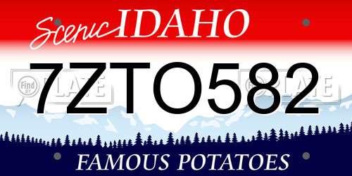 7ZTO582 Idaho License Plate