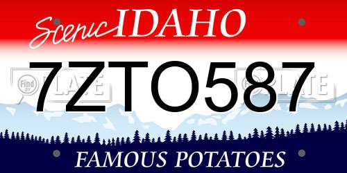 7ZTO587 Idaho License Plate