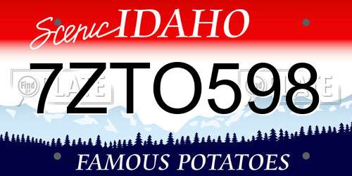 7ZTO598 Idaho License Plate