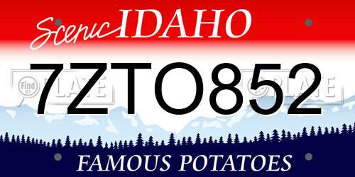 7ZTO852 Idaho License Plate