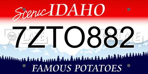 7ZTO882 Idaho License Plate