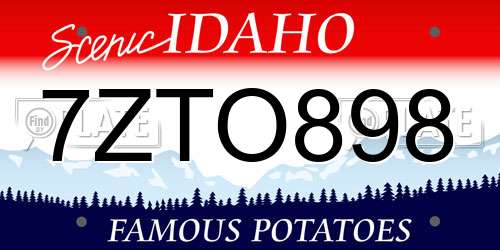 7ZTO898 Idaho License Plate