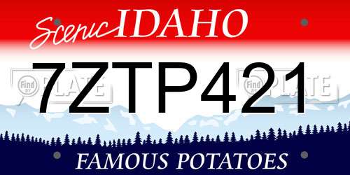 7ZTP421 Idaho License Plate