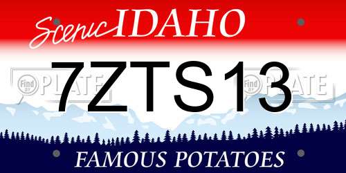 7ZTS13 Idaho License Plate