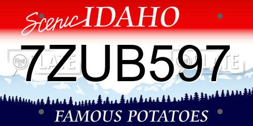 7ZUB597 Idaho License Plate
