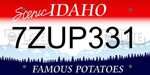 7ZUP331 Idaho License Plate
