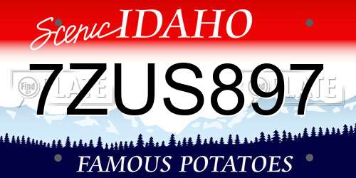 7ZUS897 Idaho License Plate