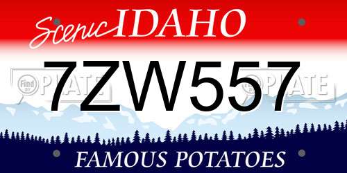 7ZW557 Idaho License Plate