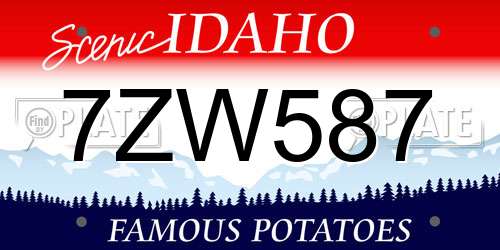 7ZW587 Idaho License Plate