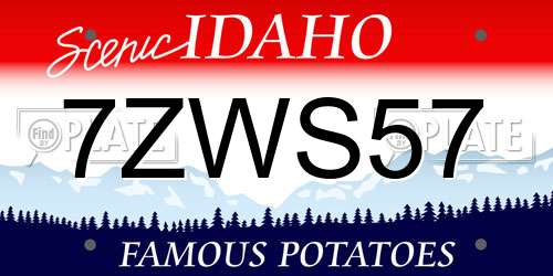 7ZWS57 Idaho License Plate