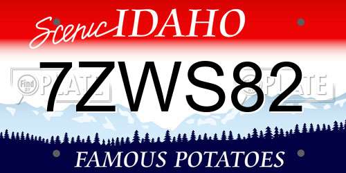 7ZWS82 Idaho License Plate