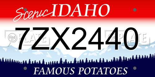 7ZX2440 Idaho License Plate