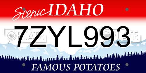7ZYL993 Idaho License Plate