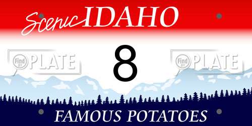 8 Idaho License Plate