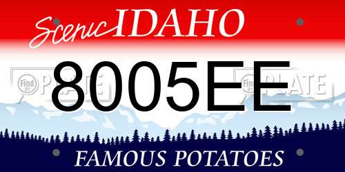 8005EE Idaho License Plate