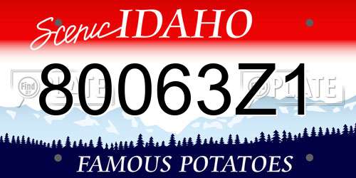 80063Z1 Idaho License Plate