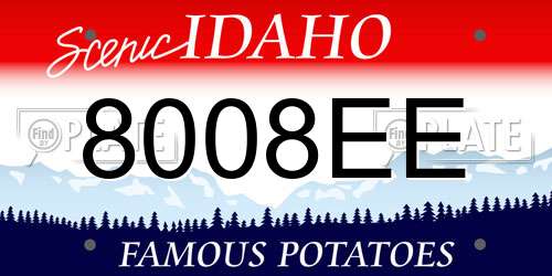8008EE Idaho License Plate
