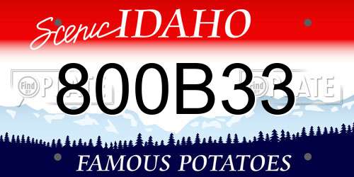 800B33 Idaho License Plate