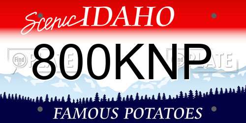 800KNP Idaho License Plate