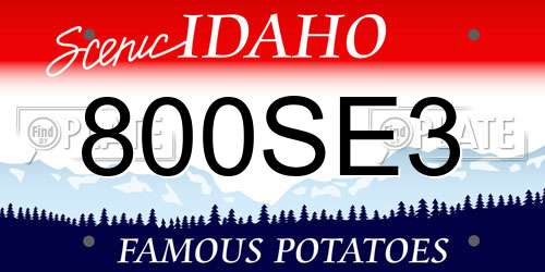 800SE3 Idaho License Plate