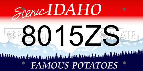 8015ZS Idaho License Plate