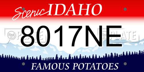 8017NE Idaho License Plate