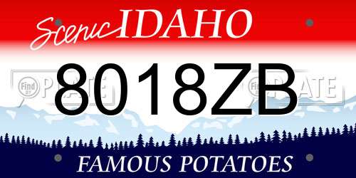8018ZB Idaho License Plate