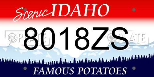 8018ZS Idaho License Plate