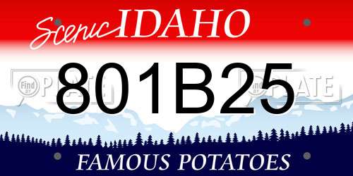 801B25 Idaho License Plate