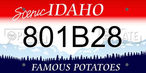 801B28 Idaho License Plate