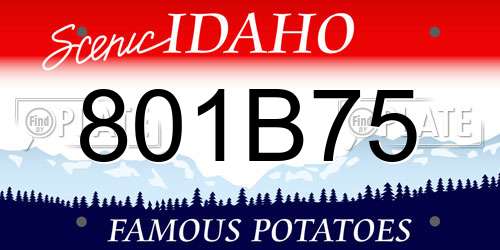 801B75 Idaho License Plate