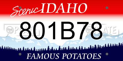 801B78 Idaho License Plate