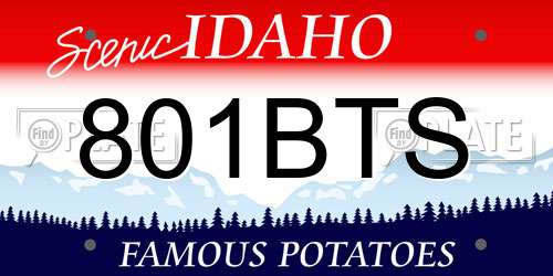 801BTS Idaho License Plate