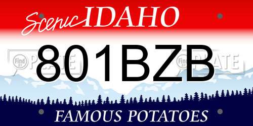 801BZB Idaho License Plate