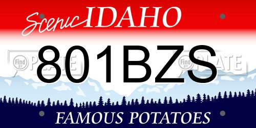 801BZS Idaho License Plate
