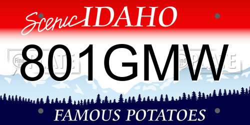801GMW Idaho License Plate