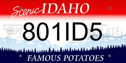 801ID5 Idaho License Plate