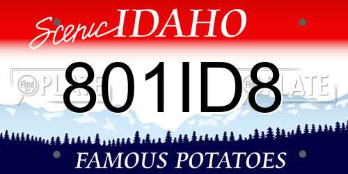 801ID8 Idaho License Plate