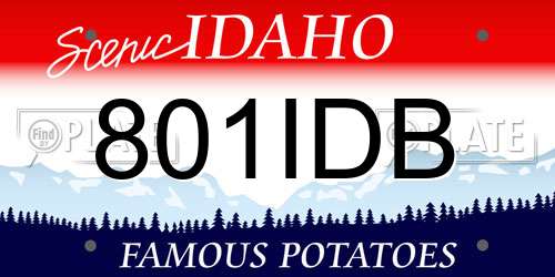 801IDB Idaho License Plate