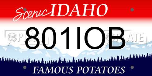 801IOB Idaho License Plate